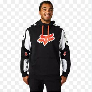 FOX RACING Karrera Pullover Hoodie XXL Motocross Logo Black White Men Long Slv